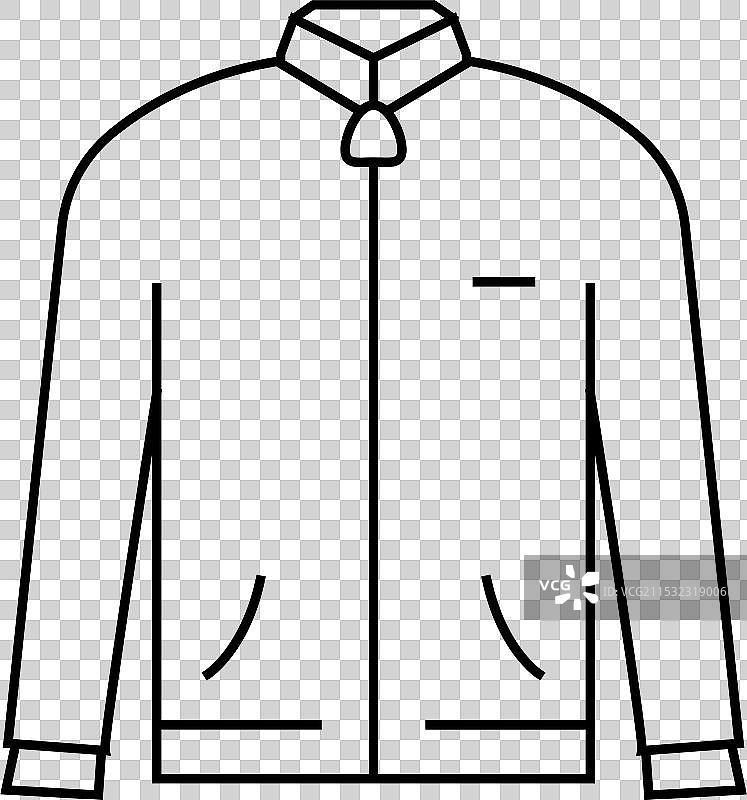 运动夹克服装线条图标图片素材