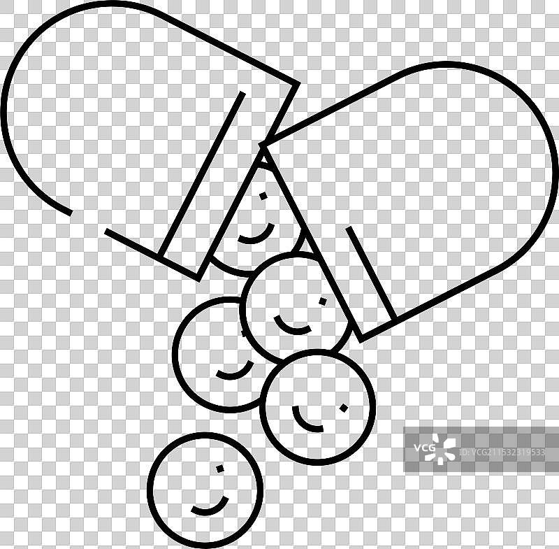 抗抑郁药物药房线条图标图片素材