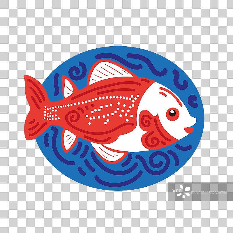 彩色的风格化鱼图片素材