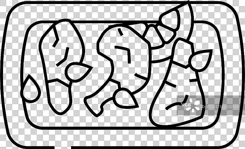 印度菜肴的坦杜里鸡线条图标图片素材