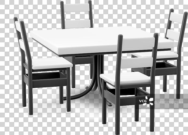 白色塑料制成的展位桌椅图片素材