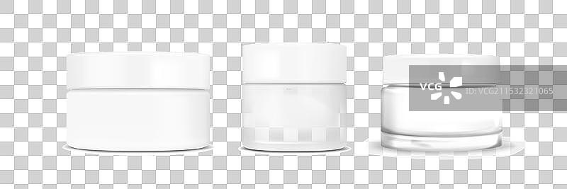 白色盖子的奶油玻璃罐模型图片素材