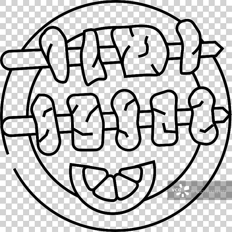 印度菜肴的奶酪串烧线条图标图片素材