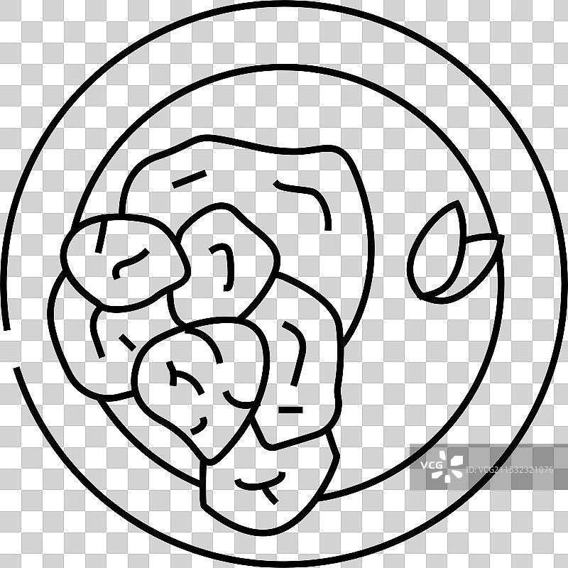 黄油鸡印度菜线条图标图片素材