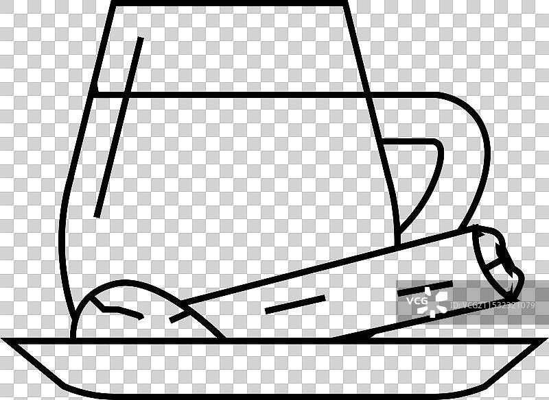 印度菜系的马萨拉茶线条图标图片素材