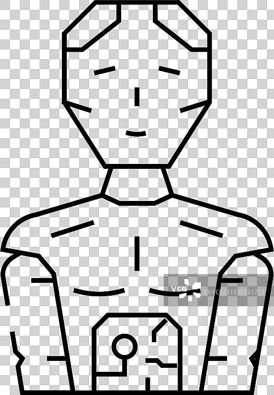 机器人技术爱好者线条图标图片素材