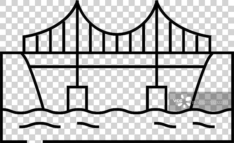 悬索桥线条图标图片素材