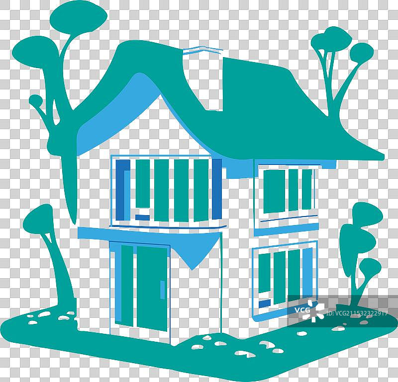 徽章房屋或小屋，图标是一个大型的图片素材