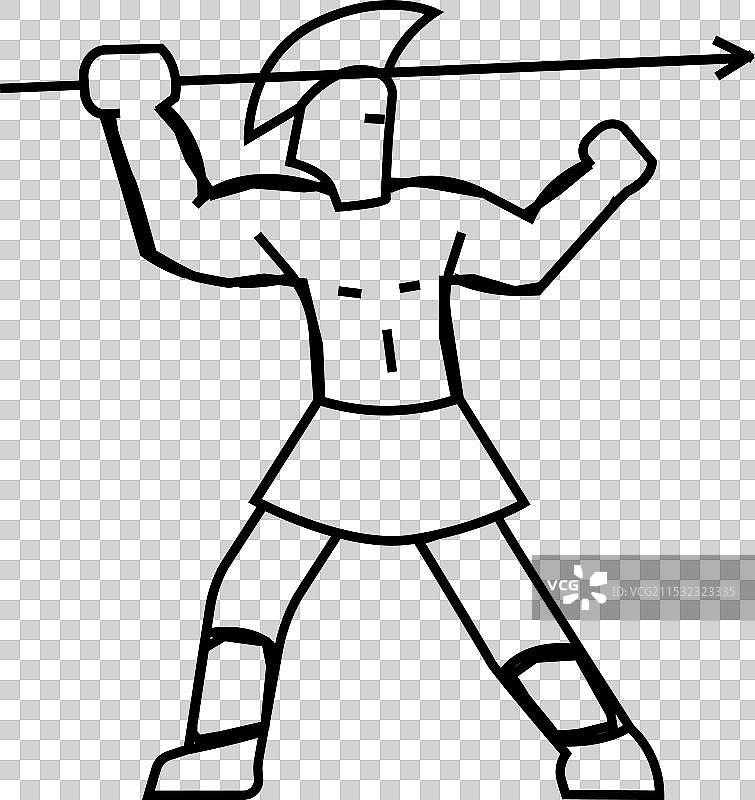 罗马希腊战士士兵线条图标图片素材