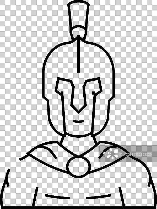 角斗士 斯巴达 罗马 希腊 线条图标图片素材