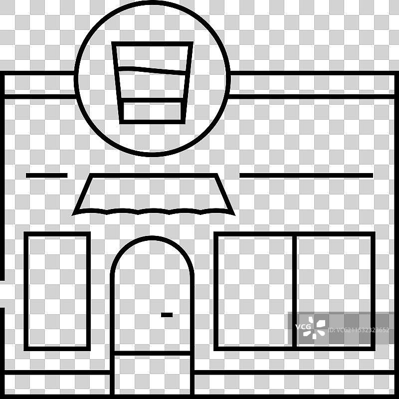 果汁吧街头咖啡馆线条图标图片素材