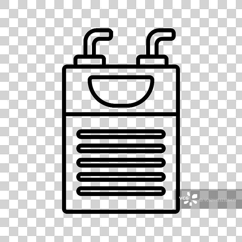 水族馆冷却器线条图标，可编辑的线条图片素材