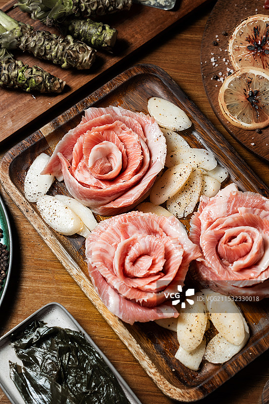 伊比利亚猪颈肉猪肉脂香脂肪图片素材