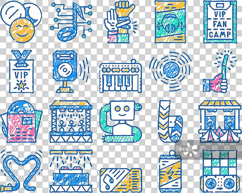 电子舞曲偶像手绘图图片素材