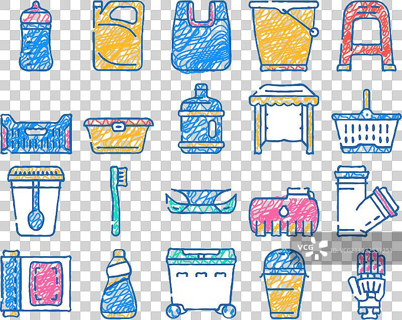 手绘塑料配件图标图片素材