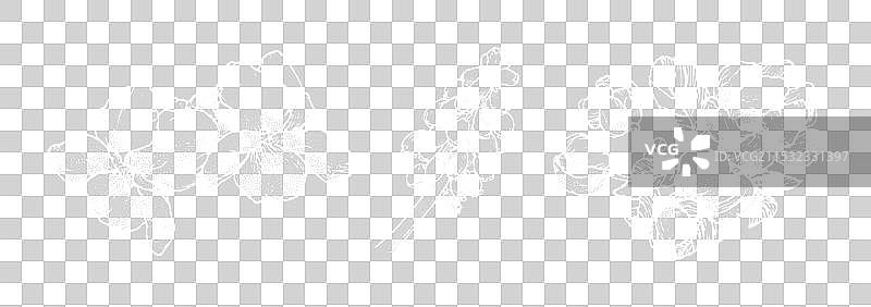 灰色背景上的春季花卉线条画图片素材