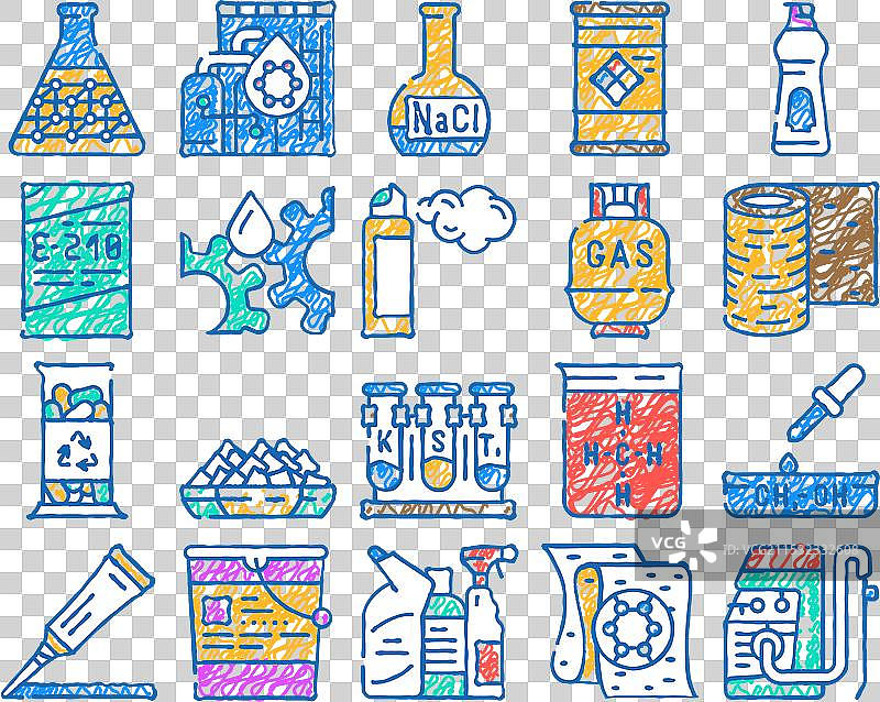 化工行业生产图标手绘图片素材