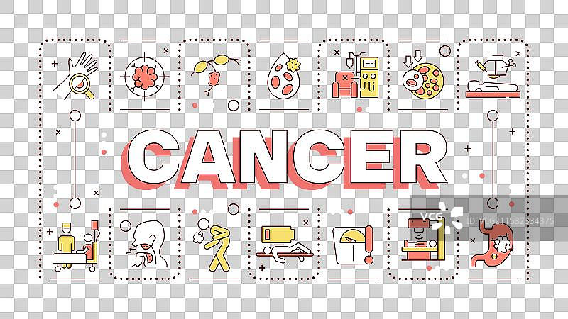癌症粉色字词概念图片素材