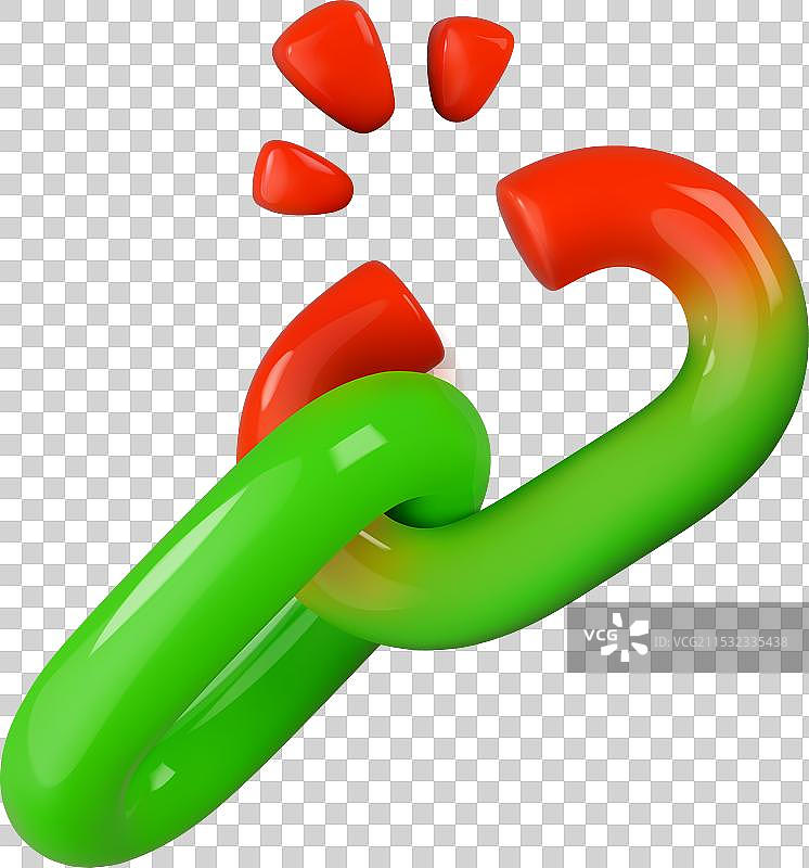 断裂的链条 3D 图标 弱点 链接图片素材