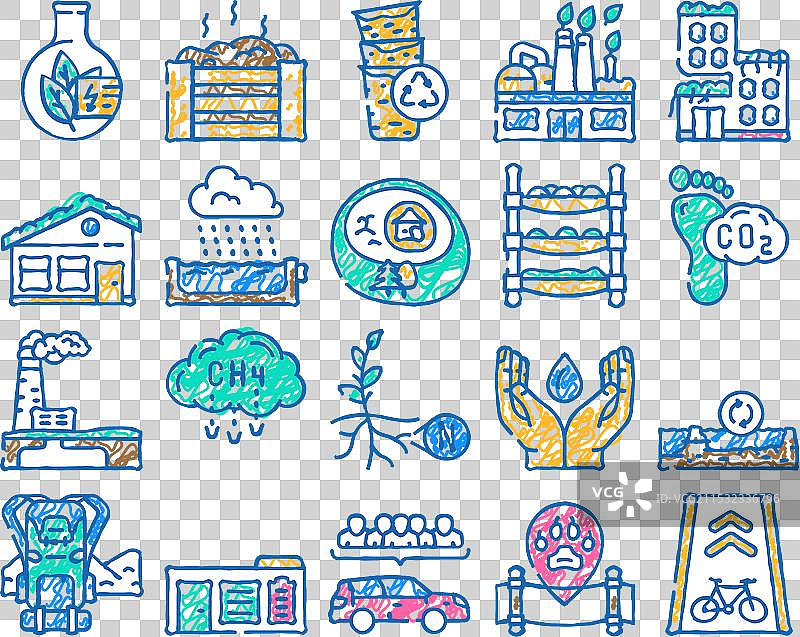 手绘环保技术工程师图标图片素材