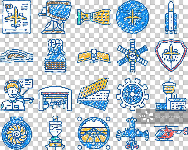 航空工程师航空图标手绘图片素材