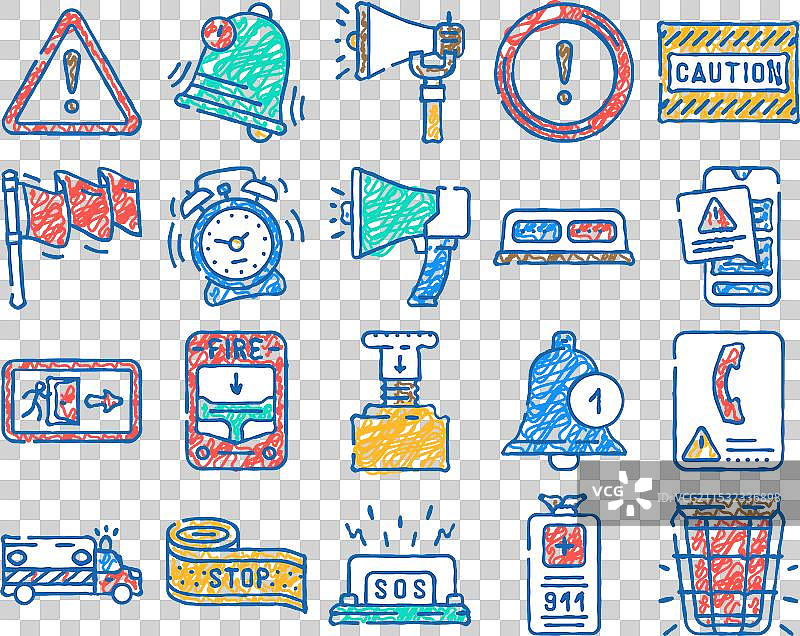 警告注意错误危险图标手绘图片素材