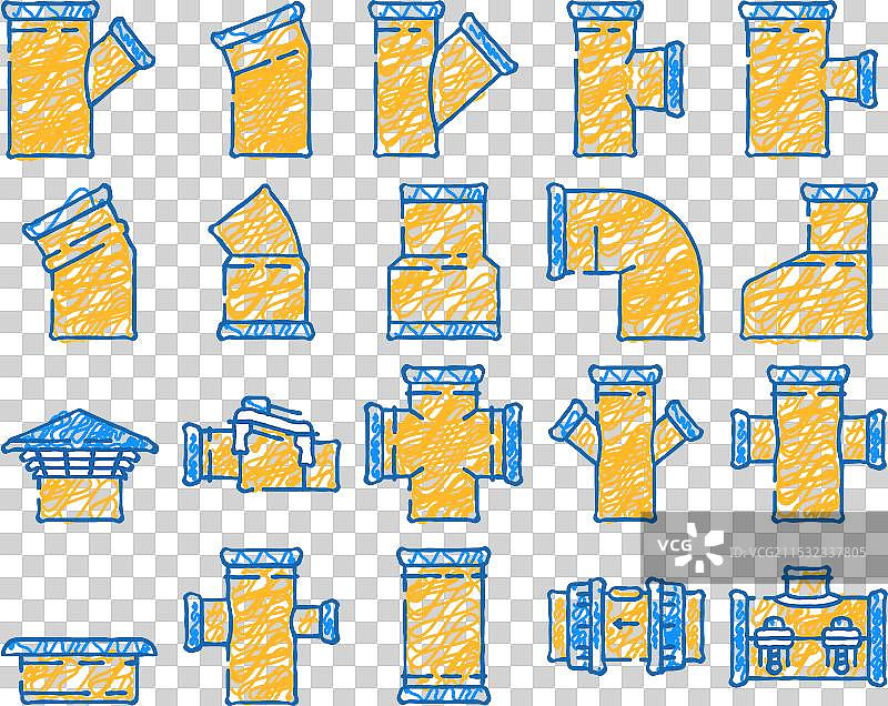 手绘的管道行业燃气管道图标图片素材