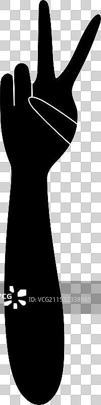 白色背景上的和平手势符号图片素材