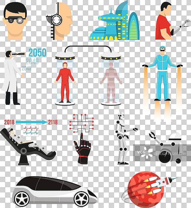 未来学图标集图片素材