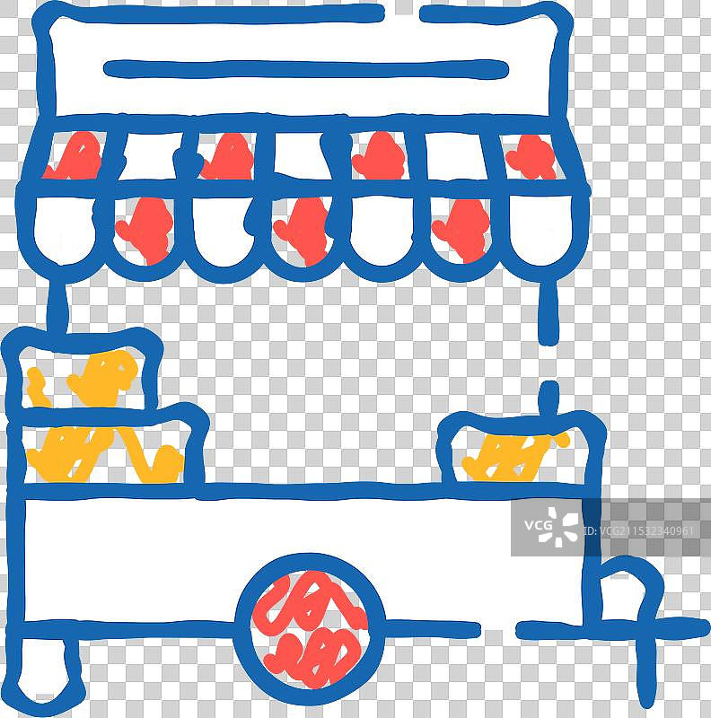 快餐车图标涂鸦图片素材