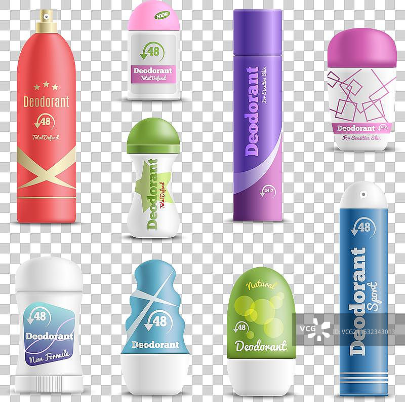 现实主义香体喷雾和固体棒套装图片素材