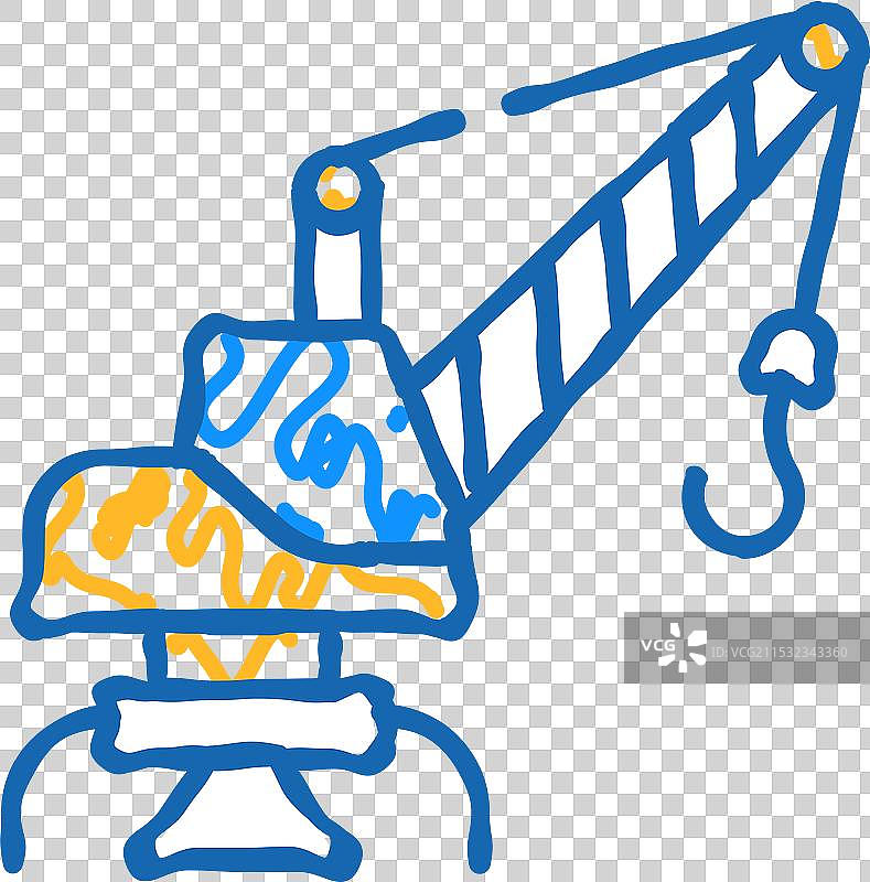 港口起重机图标涂鸦图片素材