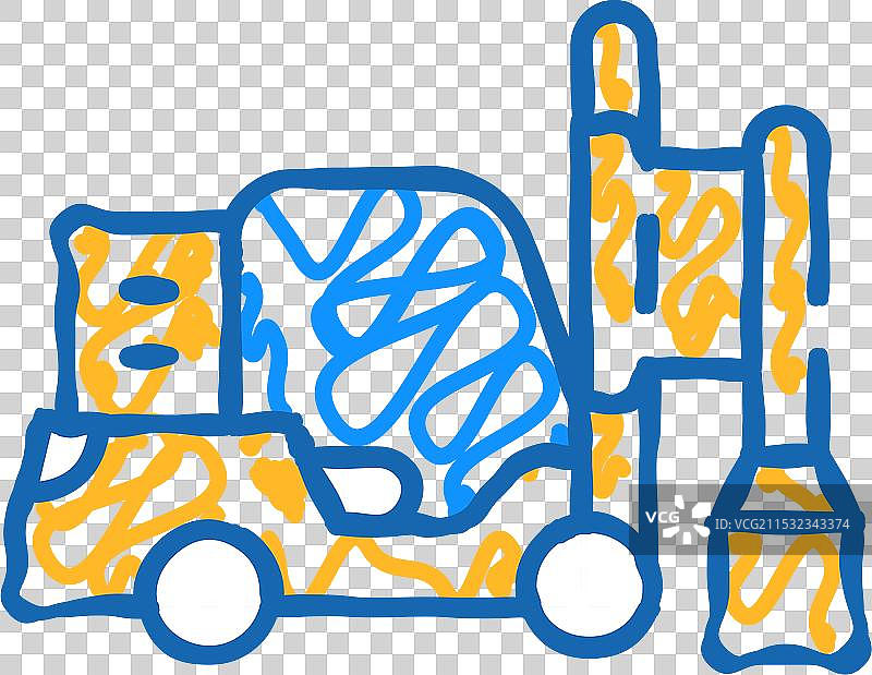 打桩机图标涂鸦图片素材