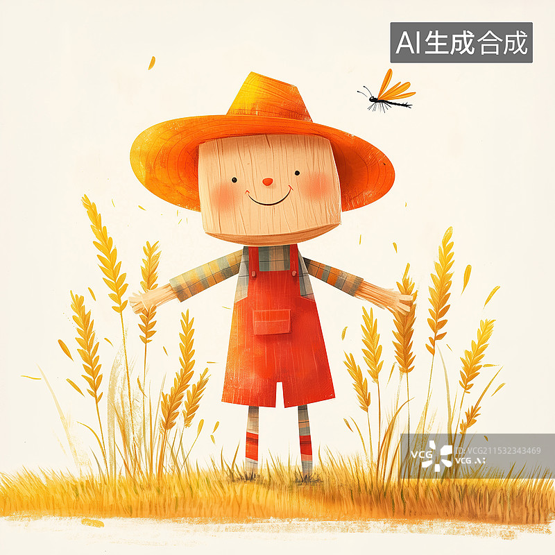 【AI数字艺术】稻草人插画图片素材