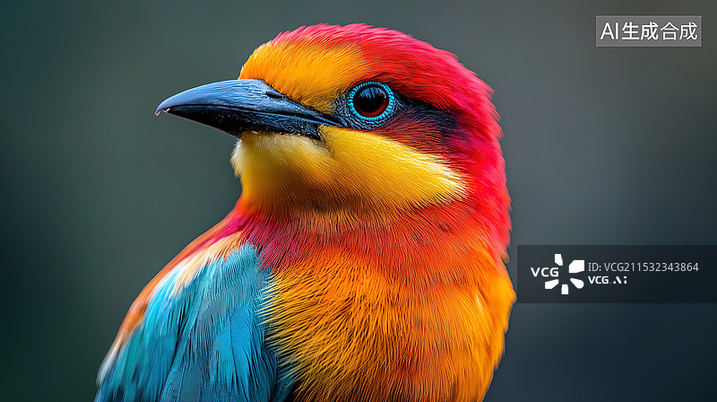 【AI数字艺术】色彩鲜艳的蜂虎鸟图片素材