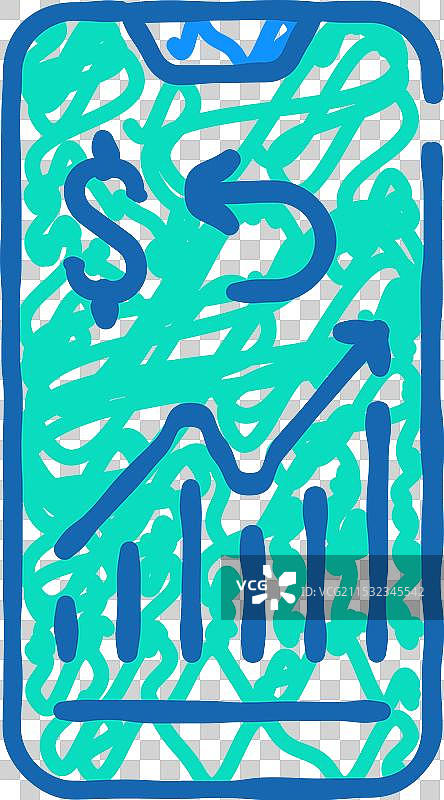 现金返还移动信息图标涂鸦图片素材