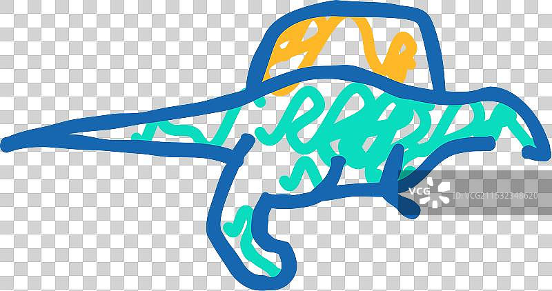 棘龙恐龙标志图标涂鸦图片素材