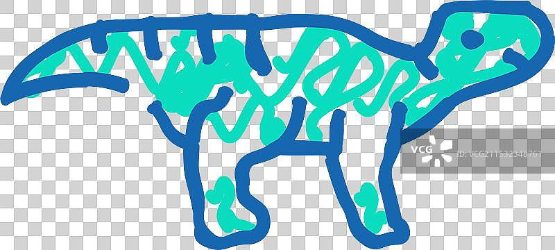 极光角龙恐龙图标涂鸦图片素材