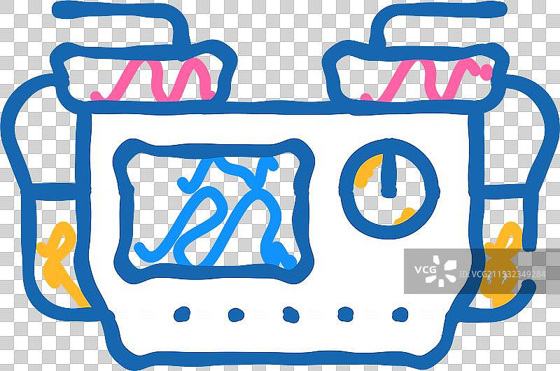 除颤器医疗设备图标涂鸦图片素材