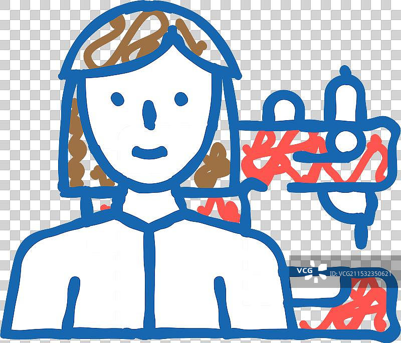 缝纫女工工作图标涂鸦图片素材