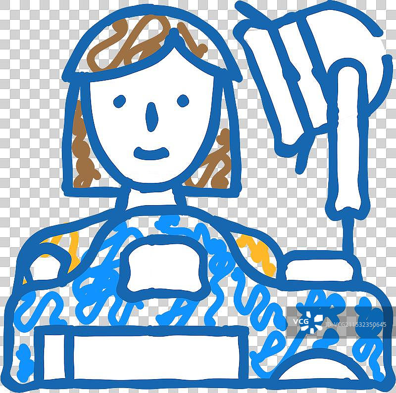 摄影师女性职业图标涂鸦图片素材