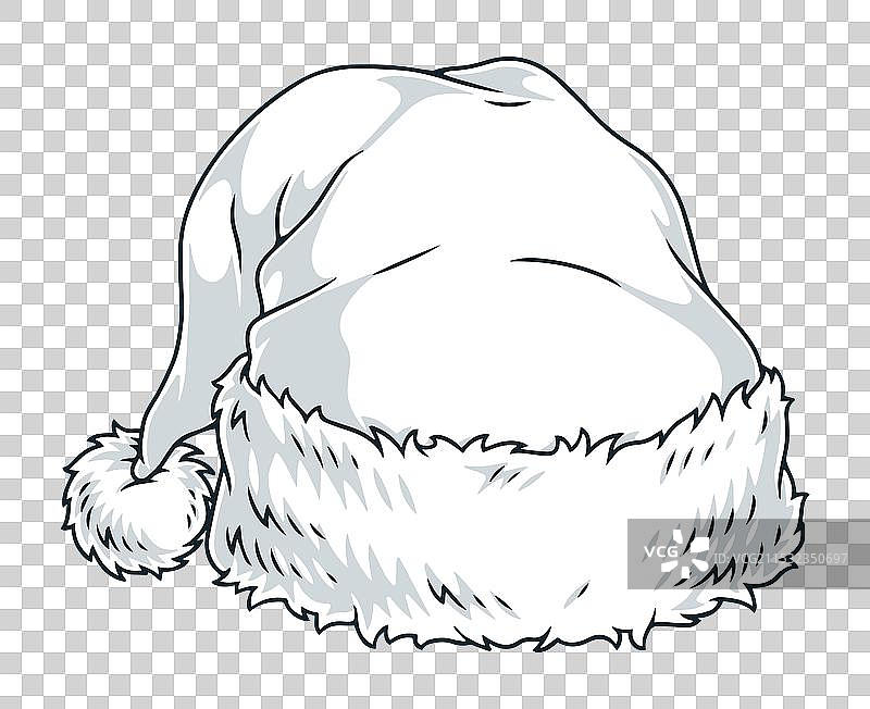 单色复古圣诞帽贴纸图片素材