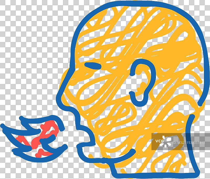 喷火男子图标涂鸦图片素材