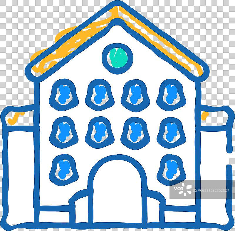 城堡主建筑图标涂鸦图片素材