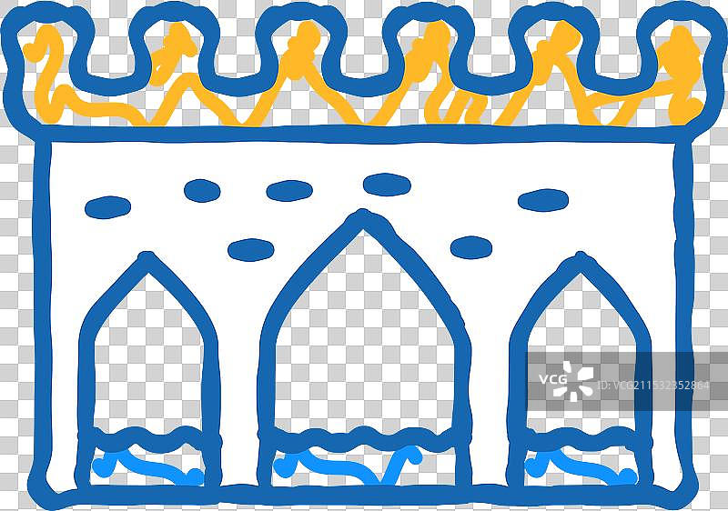 古老的水渠建筑图标涂鸦图片素材