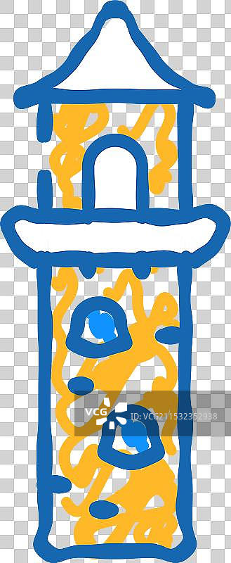 瞭望塔图标涂鸦图片素材