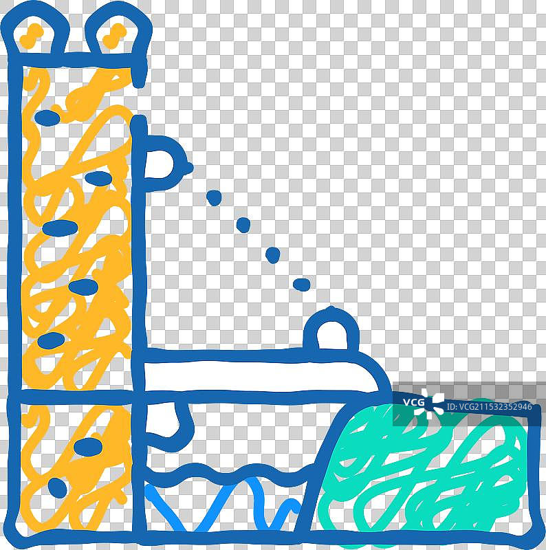 悬索桥图标涂鸦图片素材