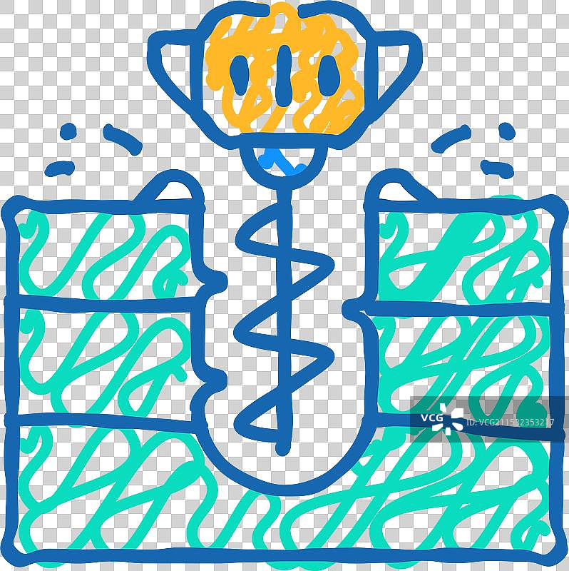地球钻探设备图标涂鸦图片素材