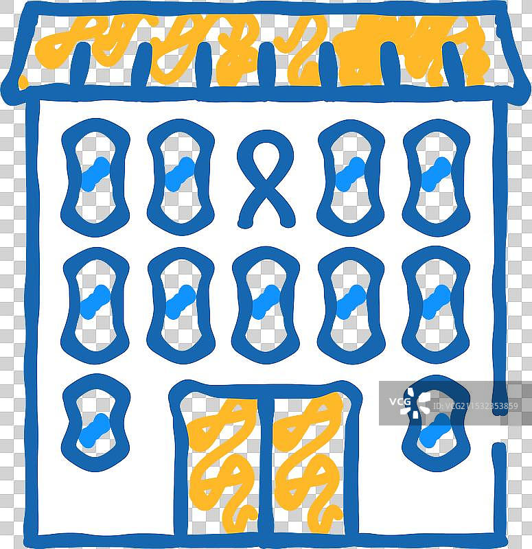 临终关怀建筑图标涂鸦图片素材