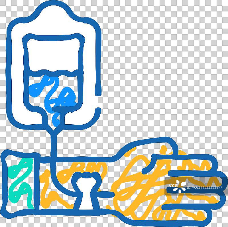 病人手握滴管图标涂鸦图片素材
